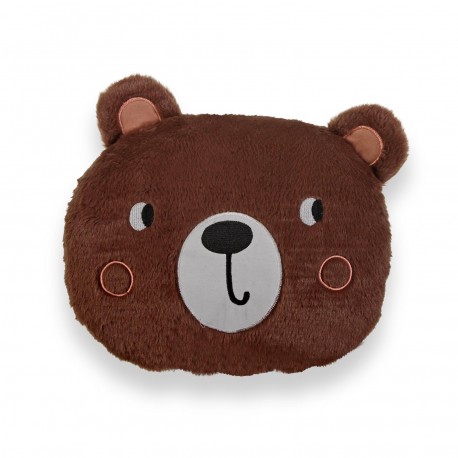 COUSSIN OURS BRUN FONCÉ AVEC REMBOURRAGE