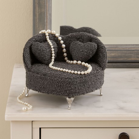 BOÎTE À BIJOUX CANAPÉ GRIS FONCÉ BOÎTE À BIJOUX CANAPÉ GRIS FONCÉ