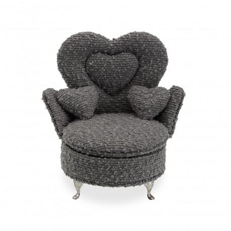 BOÎTE À BIJOUX FAUTEUIL GRIS FONCÉ BOÎTE À BIJOUX FAUTEUIL GRIS FONCÉ