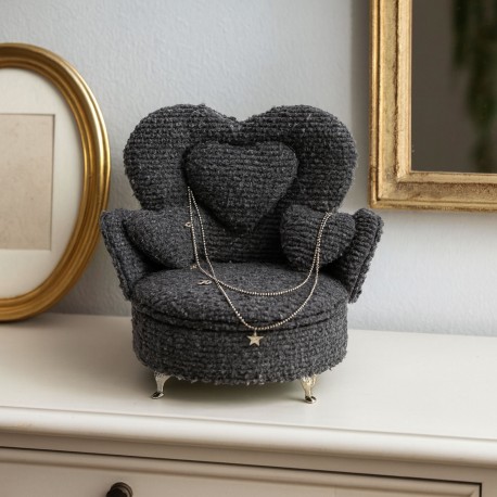 BOÎTE À BIJOUX FAUTEUIL GRIS FONCÉ BOÎTE À BIJOUX FAUTEUIL GRIS FONCÉ