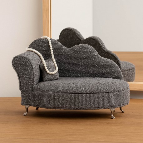 BOÎTE À BIJOUX CHAISE LONGUE GRIS FONCÉ