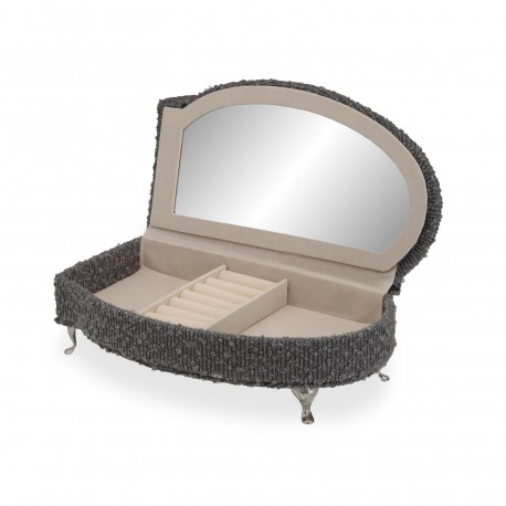 BOÎTE À BIJOUX CHAISE LONGUE GRIS FONCÉ