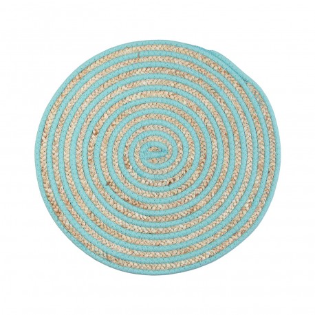 DESSOUS DE PLAT ROND AIGUE-MARINE
