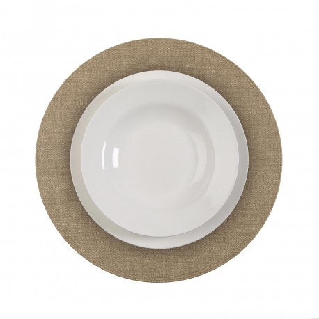 DESSOUS DE PLAT ROND BEIGE CLAIR