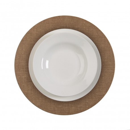 DESSOUS DE PLAT ROND BEIGE FONCÉ