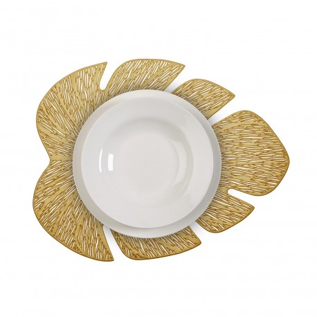 DESSOUS DE PLAT FEUILLE DORÉ
