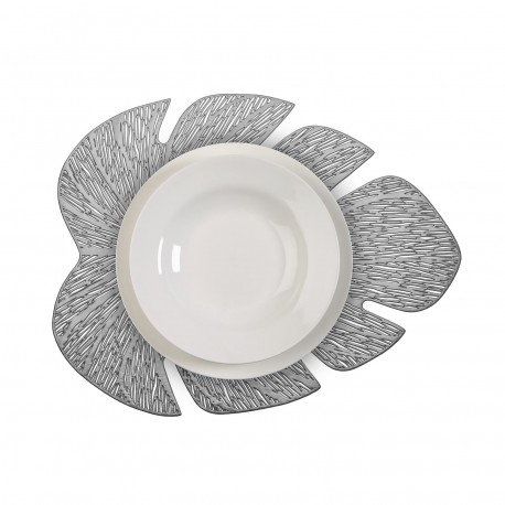 DESSOUS DE PLAT FEUILLE ARGENTÉ