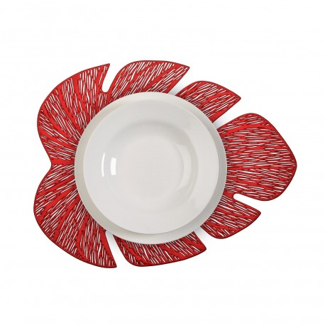 DESSOUS DE PLAT FEUILLE ROUGE
