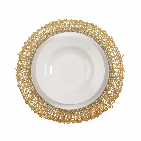 DESSOUS DE PLAT ROND DORÉ