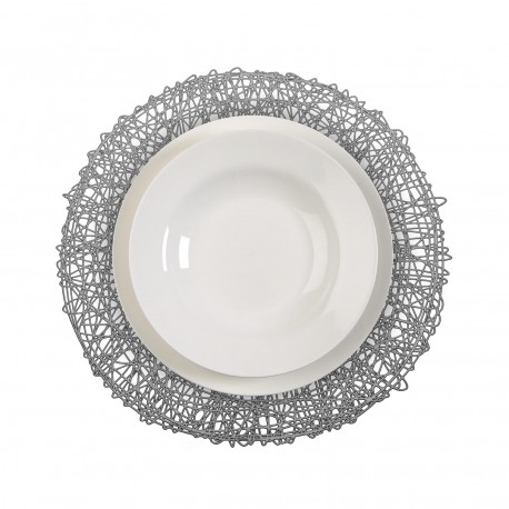 DESSOUS DE PLAT ROND ARGENTÉ