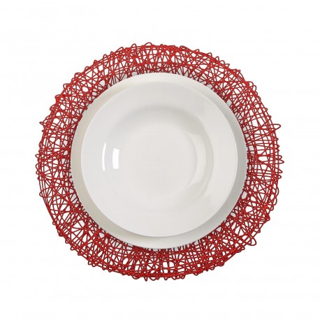 DESSOUS DE PLAT ROND ROUGE