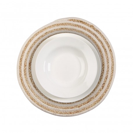 DESSOUS DE PLAT ROND BLANC