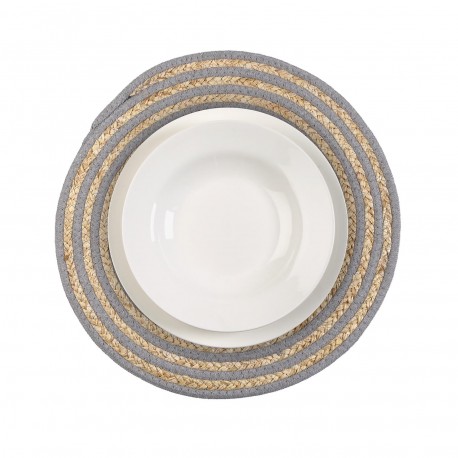 DESSOUS DE PLAT ROND GRIS