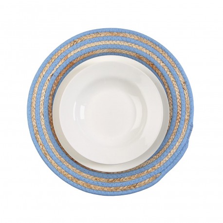 DESSOUS DE PLAT ROND BLEU
