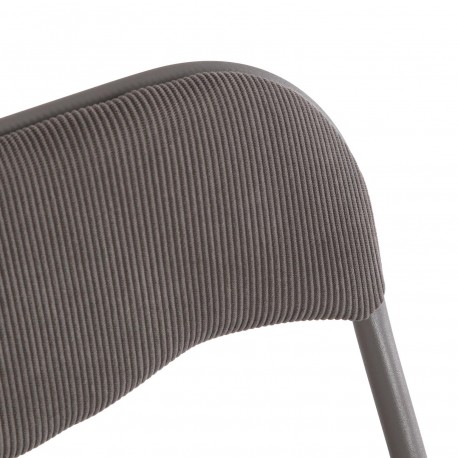 CHAISE PLIANTE LIRA VELOURS GRIS FONCÉ