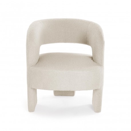 FAUTEUIL NASSER EN LAINE BLANC FAUTEUIL NASSER EN LAINE BLANC