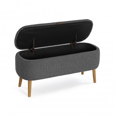 BANC DE LIT MANIKO GRIS FONCÉ