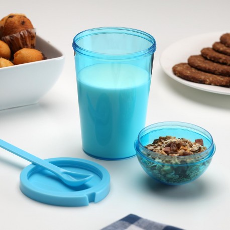 VERRE ALIMENTS CUILLÈRE BLEU