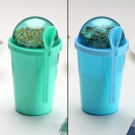 VERRE ALIMENTS CUILLÈRE BLEU