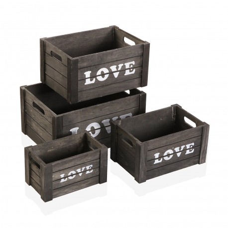 SET DE 4 BOÎTES EN BOIS SET DE 4 BOÎTES EN BOIS