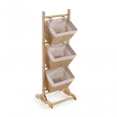 MEUBLE SALLE DE BAIN 3 PANIERS MARRON ZENIT