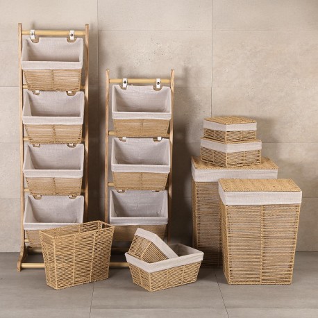MEUBLE SALLE DE BAIN 3 PANIERS MARRON ZENIT