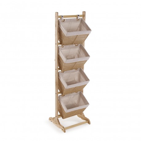 MEUBLE SALLE DE BAIN 4 PANIERS MARRON ZENIT