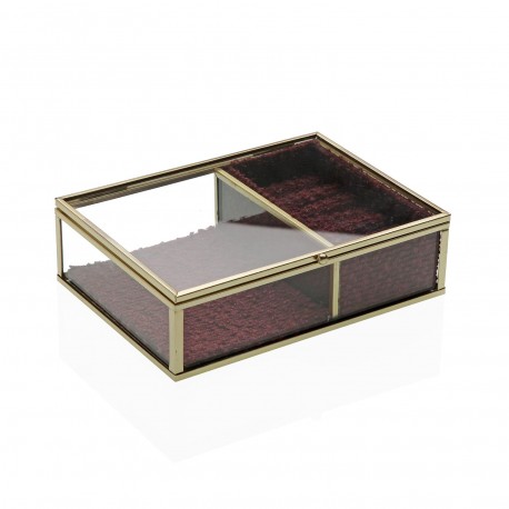 BOÎTE À BIJOUX VERRE BORD DORÉ 18X13 BOÎTE À BIJOUX VERRE BORD DORÉ 18X13