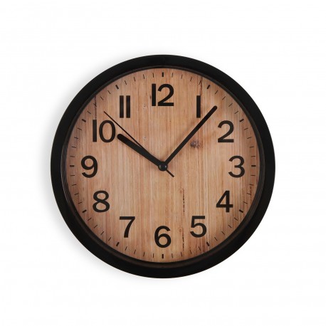 HORLOGE MURALE EFFET BOIS 22 CM