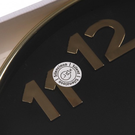 HORLOGE MURALE NOIRE "GOLDEN NUMBERS" 30 CM