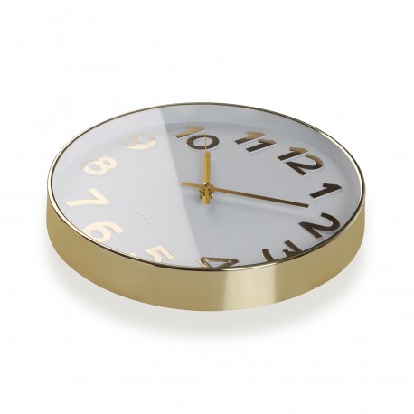 HORLOGE MURALE BLANCHE "GOLDEN NUMBERS" 30 CM