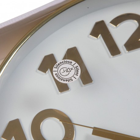HORLOGE MURALE BLANCHE "GOLDEN NUMBERS" 30 CM