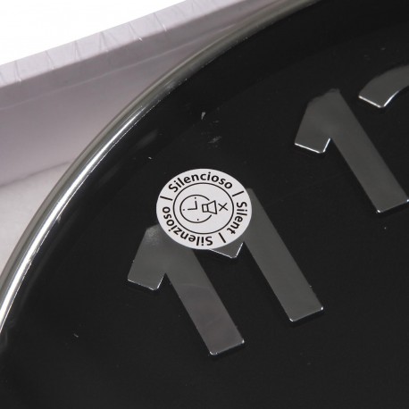 HORLOGE MURALE NOIRE "SILVER NUMBERS" 30 CM