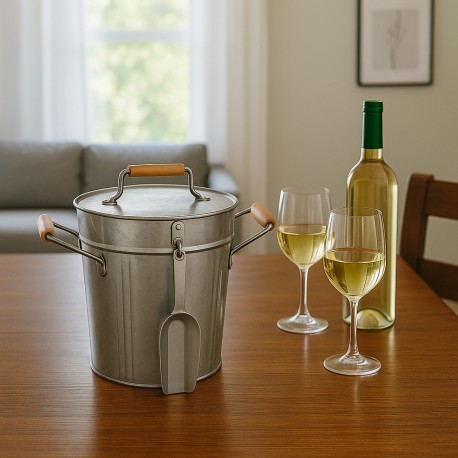 SEAU À GLACE AVEC COUVERCLE ET CUILLÈRE