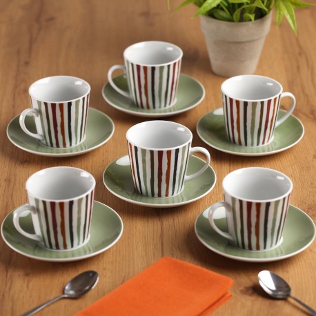 SET 6 TASSES THÉ ASSIETTE LIGNE