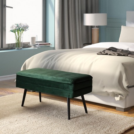 BANC DE LIT VERT OTTOMAN