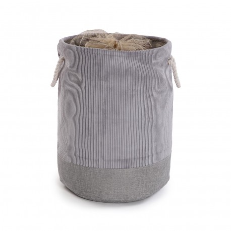 PANIER À LINGE CORDUROY GRIS C