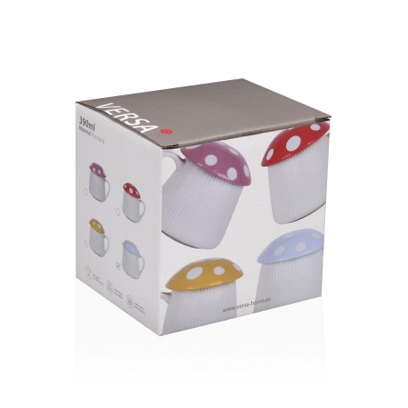 TASSE AVEC COUVERCLE CHAMPIGNON ROUGE