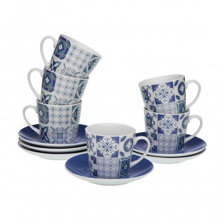 SET 6 TASSES THÉ AZURITE