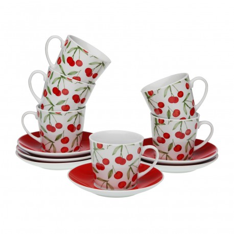 SET 6 TASSES THÉ CERISES