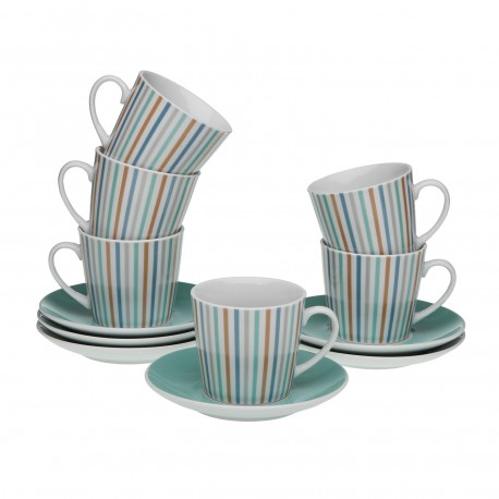 SET 6 TASSES THÉ RAYURES