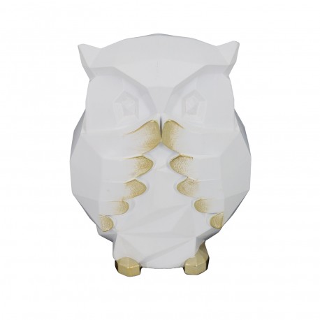 STATUETTE DÉCORATIVE HIBOU BLANC