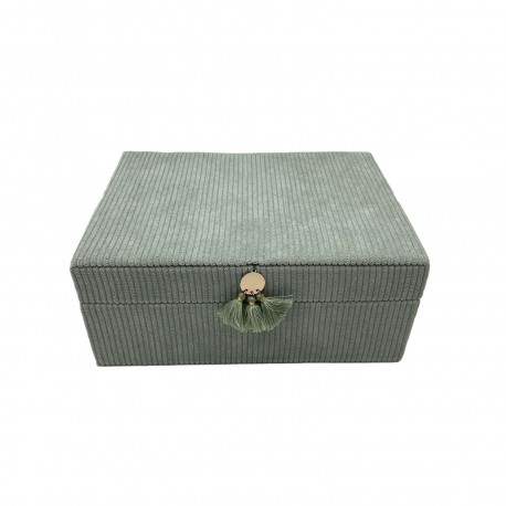 BOÎTE À BIJOUX VELOURS VERT MENTHE