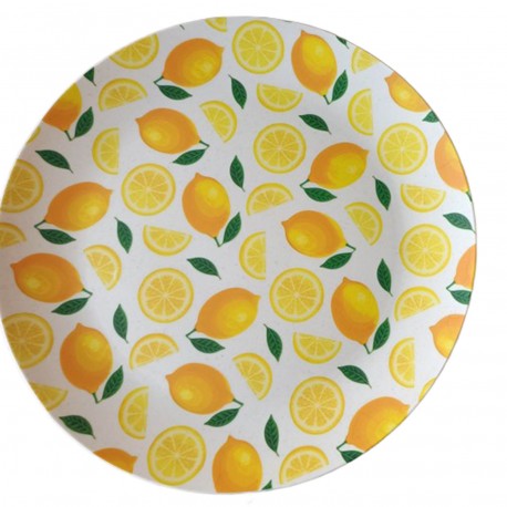 ASSIETTE RONDE CITRONS 25CM