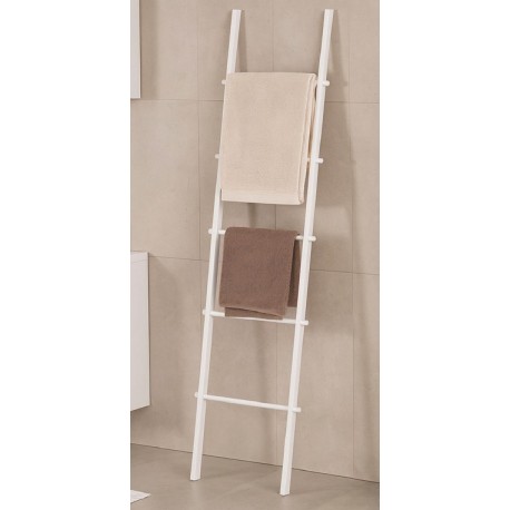 PORTE-SERVIETTES ÉCHELLE BAMBOU BLANC