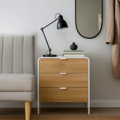 COMMODE 3 TIROIRS BLANCHE