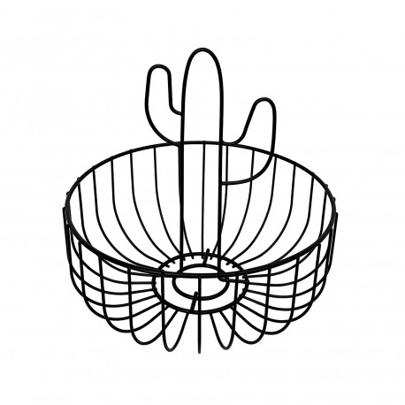 CORBEILLE À FRUITS CACTUS NOIR