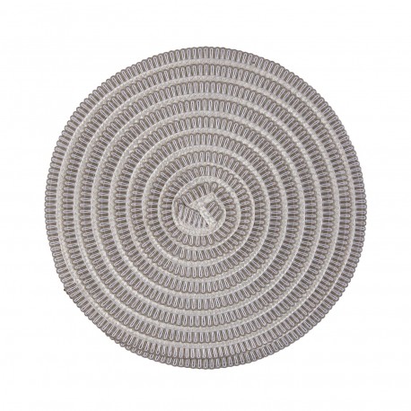 DESSOUS DE PLAT ROND BEIGE ET BLANC