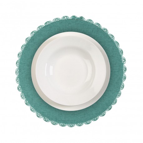 DESSOUS DE PLAT ROND TURQUOISE