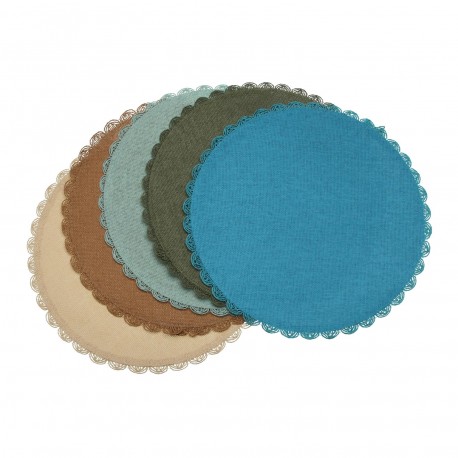 DESSOUS DE PLAT ROND TURQUOISE